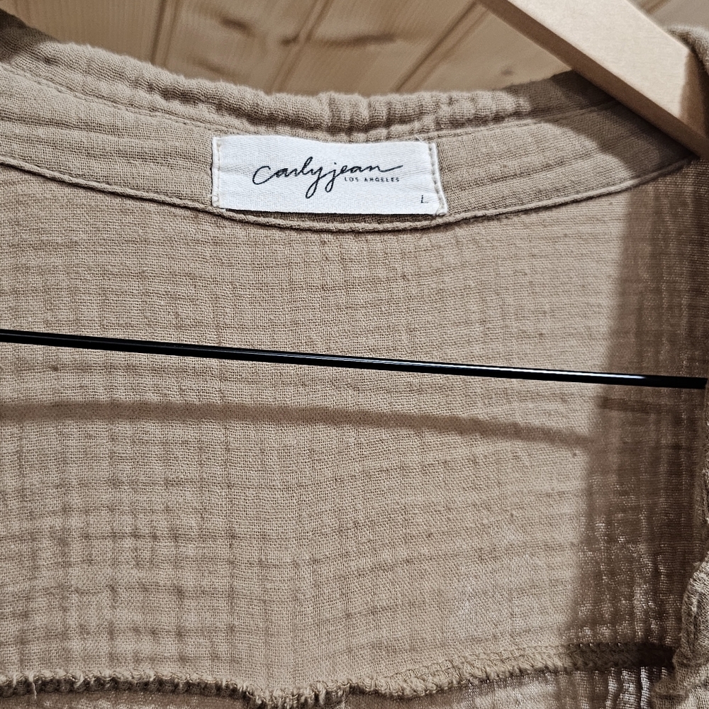 Cotton Button Up Neutral - image 7